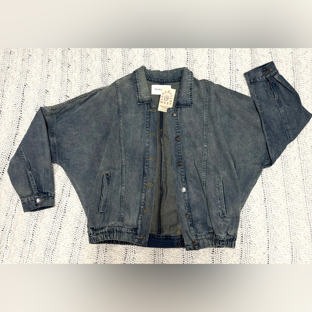 Mustard Seed Blue Denim Bomber Jacket